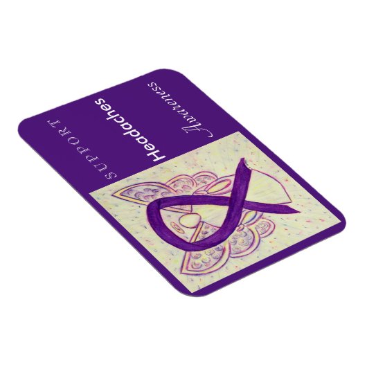 Headaches Awareness Ribbon Angel Custom Magnet (Rechte Seite)