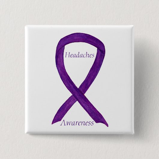 Headaches Sensibilisierungsband Benutzerdefinierte Button (Vorderseite)