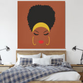 Headband & Afro Puff Stretched Canvas Print Leinwanddruck (Insitu (Schlafzimmer))