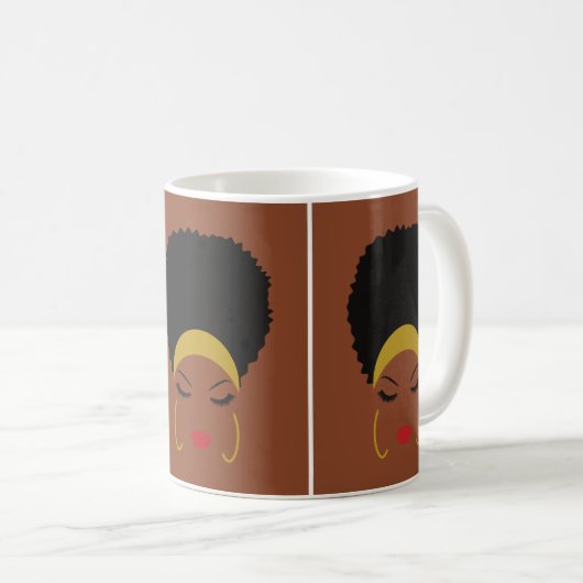 Headband & Afro Puff Tasse (VorderseiteRechts)