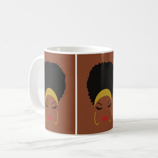 Headband & Afro Puff Tasse (Vorderseite Links)