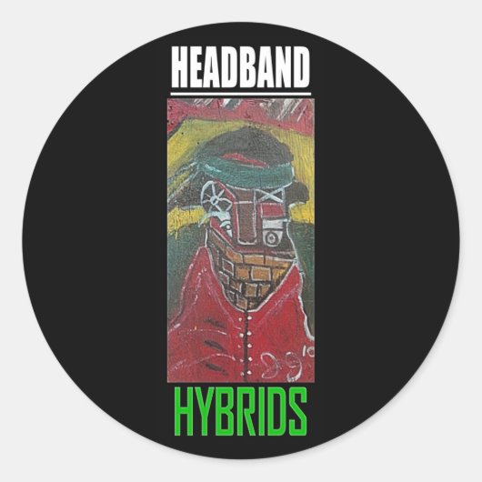 HEADBAND HYBRIDS RUNDER AUFKLEBER (Vorderseite)