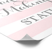 Headband Making Station Blush Stripes Silver signi Poster (Ecke)