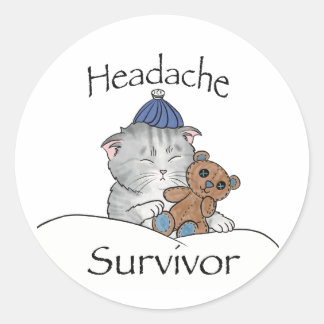 Headche Survivor Runder Aufkleber