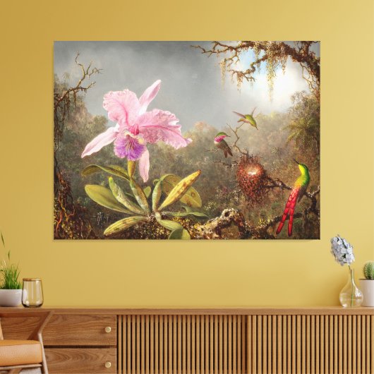 HEADE Cattleya Orchid und Three Humminbird (1871) Leinwanddruck (Insitu (Wohnzimmer))