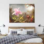 HEADE Cattleya Orchid und Three Humminbird (1871) Leinwanddruck (Insitu (Schlafzimmer))