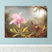 HEADE Cattleya Orchid und Three Humminbird (1871) Leinwanddruck (Insitu (Holzboden))