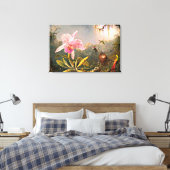 Heade - Cattleya Orchid und Three Hummingbirds Leinwanddruck (Insitu (Schlafzimmer))