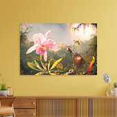 Heade - Cattleya Orchid und Three Hummingbirds Leinwanddruck (Insitu (Wohnzimmer))