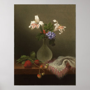 Heade - eine Vase aus Getreidelilien und Heliotrop Poster