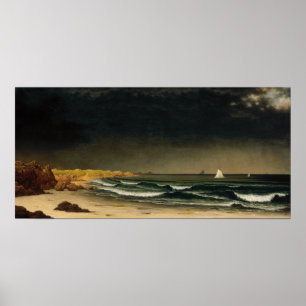 Heade - Herannahender Sturm, Strand bei Newport Poster