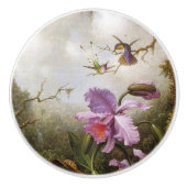 Heade Kolibri-Vogel-Tier-Blumengriff Keramikknauf (Vorderseite)