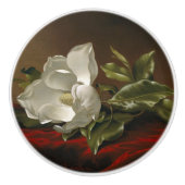 Heade Magnolien-Blumen-roter Samt-Malerei-Griff Keramikknauf (Vorderseite)