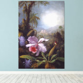 HEADE - Orchideen, Passion Blume und Hummingbird Leinwanddruck (Insitu (Holzboden))