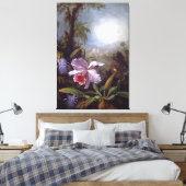 HEADE - Orchideen, Passion Blume und Hummingbird Leinwanddruck (Insitu (Schlafzimmer))