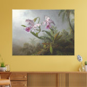 HEADE - Pink Orchids and Hummingbird on a Twig - Leinwanddruck (Insitu (Wohnzimmer))