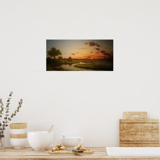 Heade - Sonnenuntergang auf dem Sumpf 1867 Poster (Küche)