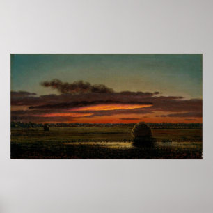 Heade - Sonnenuntergang über den Sumpfgebieten 189 Poster