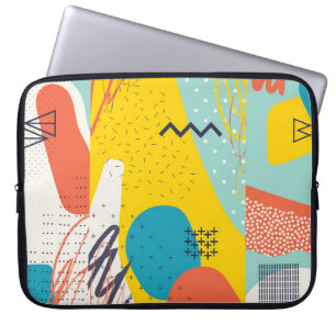 Header für kreative Doodle-Kunst mit verschiedenen Laptopschutzhülle