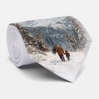Heading Home - Mens Custom Christmas Necktie Krawatte