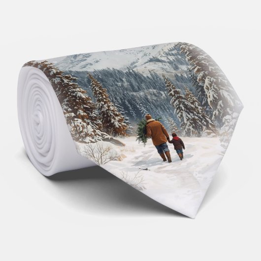 Heading Home - Mens Custom Christmas Necktie    Krawatte (Gerollt)