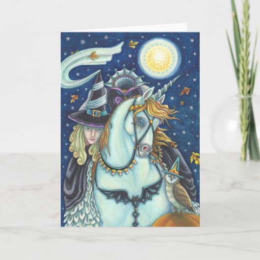 HEADLESS HORSEMAN GOTH WITCH, UNICORN & OWL Blank Karte (Vorderseite)