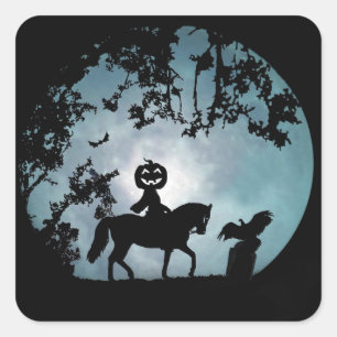 Headless Horseman mit Kürbislaterne Head Sticker