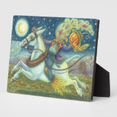 HEADLESS HORSEMAN SCARECROW & WHITE MULE Halloween Fotoplatte (Seite)