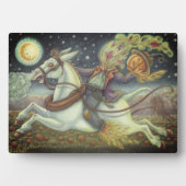 HEADLESS HORSEMAN SCARECROW & WHITE MULE Halloween Fotoplatte (Vorderseite)