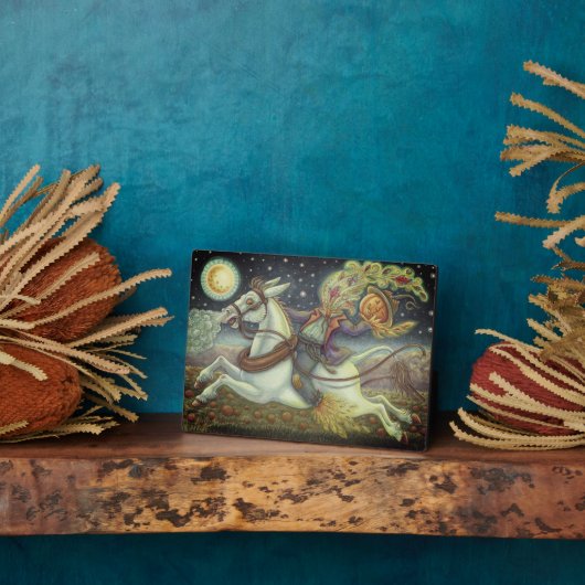 HEADLESS HORSEMAN SCARECROW & WHITE MULE Halloween Fotoplatte (Seite)