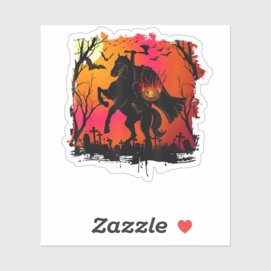 Headless Horseman Shirt Urban Legend Halloween Pum Aufkleber (Blatt)