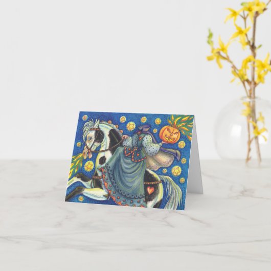 HEADLESS HORSEWOMAN GREETOMAN NOTE CARD Blank Karte (Gelbe Blume)