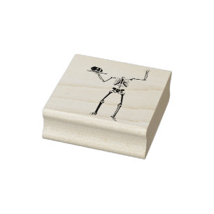 Headless Skelett Silhouette Art Briefmarke Gummistempel