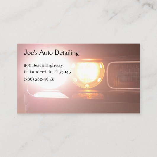 Headlight Automotive American Muscle Car Visitenkarte (Vorderseite)