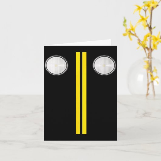 Headlights With Road Markings Funny Halloween Cost Karte (Gelbe Blume)