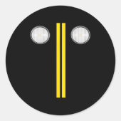 Headlights With Road Markings Funny Halloween Cost Runder Aufkleber (Vorderseite)