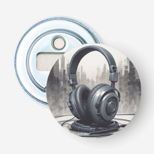 Headphone Artwork Music Lover Flaschenöffner (Vorderseite)