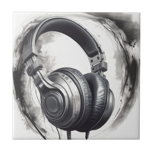 Headphone Artwork Music Lover Fliese (Vorderseite)