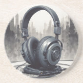 Headphone Artwork Music Lover Getränkeuntersetzer (Vorne)