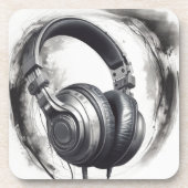 Headphone Artwork Music Lover Getränkeuntersetzer (Vorderseite)
