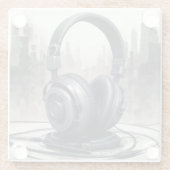 Headphone Artwork Music Lover Glasuntersetzer (Rückseite)