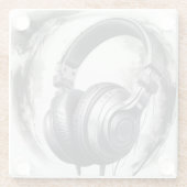 Headphone Artwork Music Lover Glasuntersetzer (Rückseite)