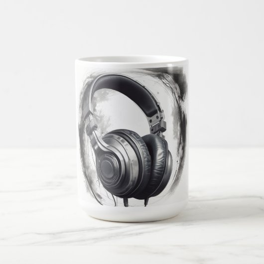 Headphone Artwork Music Lover Kaffeetasse (Mittel)