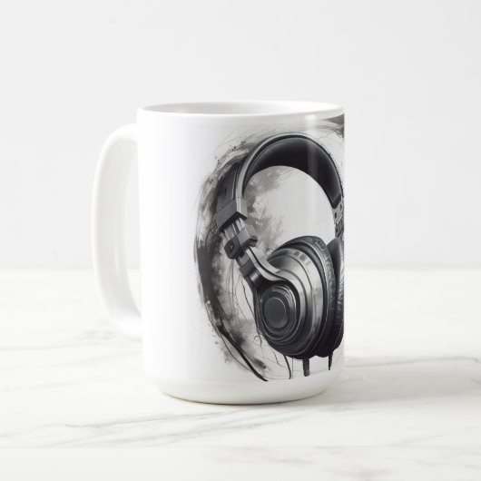 Headphone Artwork Music Lover Kaffeetasse (Vorderseite Links)