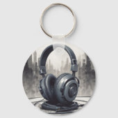 Headphone Artwork Music Lover Schlüsselanhänger (Rückseite)