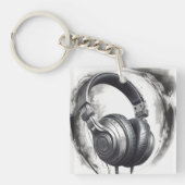 Headphone Artwork Music Lover Schlüsselanhänger (Vorderseite)