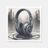 Headphone Artwork Music Lover Serviette (Vorderseite)