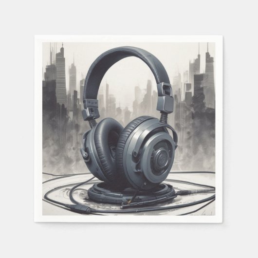 Headphone Artwork Music Lover Serviette (Vorderseite)