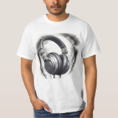 Headphone Artwork Music Lover T-Shirt (Vorderseite)