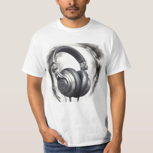 Headphone Artwork Music Lover T-Shirt (Vorderseite)